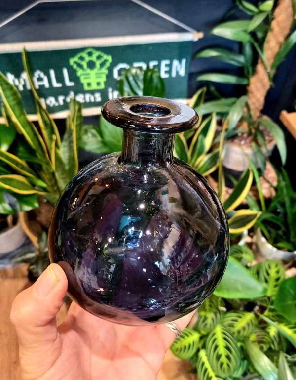 Blue glass bud vase