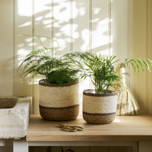 Jute multi striped pots